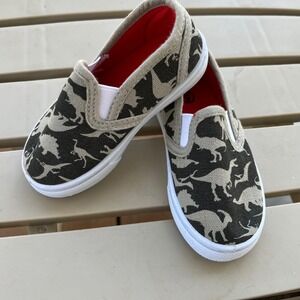 Dinosaur Slip-On‎ Sneakers Kids Toddler Shoes Size 5 Canvas Comfort